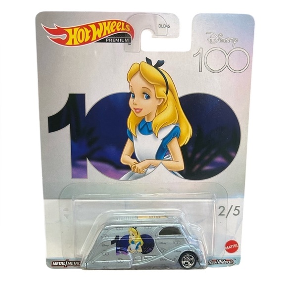 Disney 100 Hot Wheels Alice Car - Silver and Blue - Picture 1 of 2